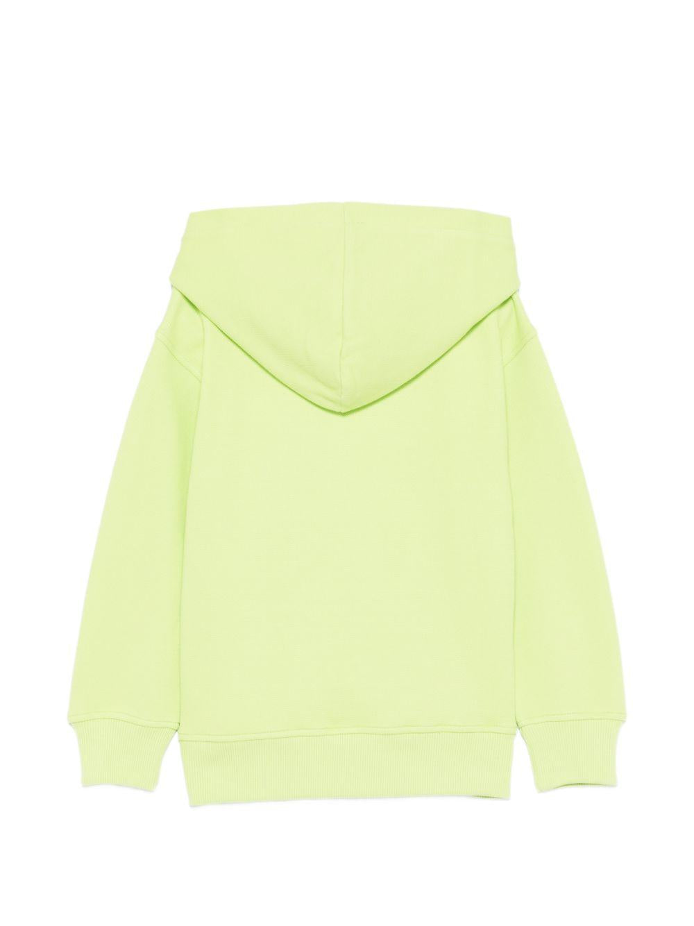 Felpa per bambini Moschino Kids verde con stampa Teddy Bear HUF09KLCA90 30355 MOSCHINO KIDS