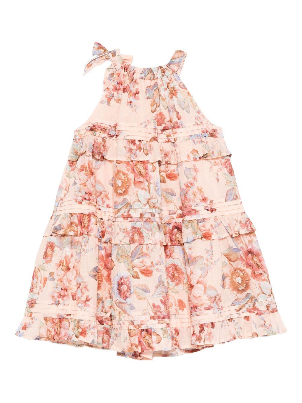 Abito per bambina Zimmermann Kids rosa con stampa floreale 9263DR S261 ZIMMERMANN KIDS