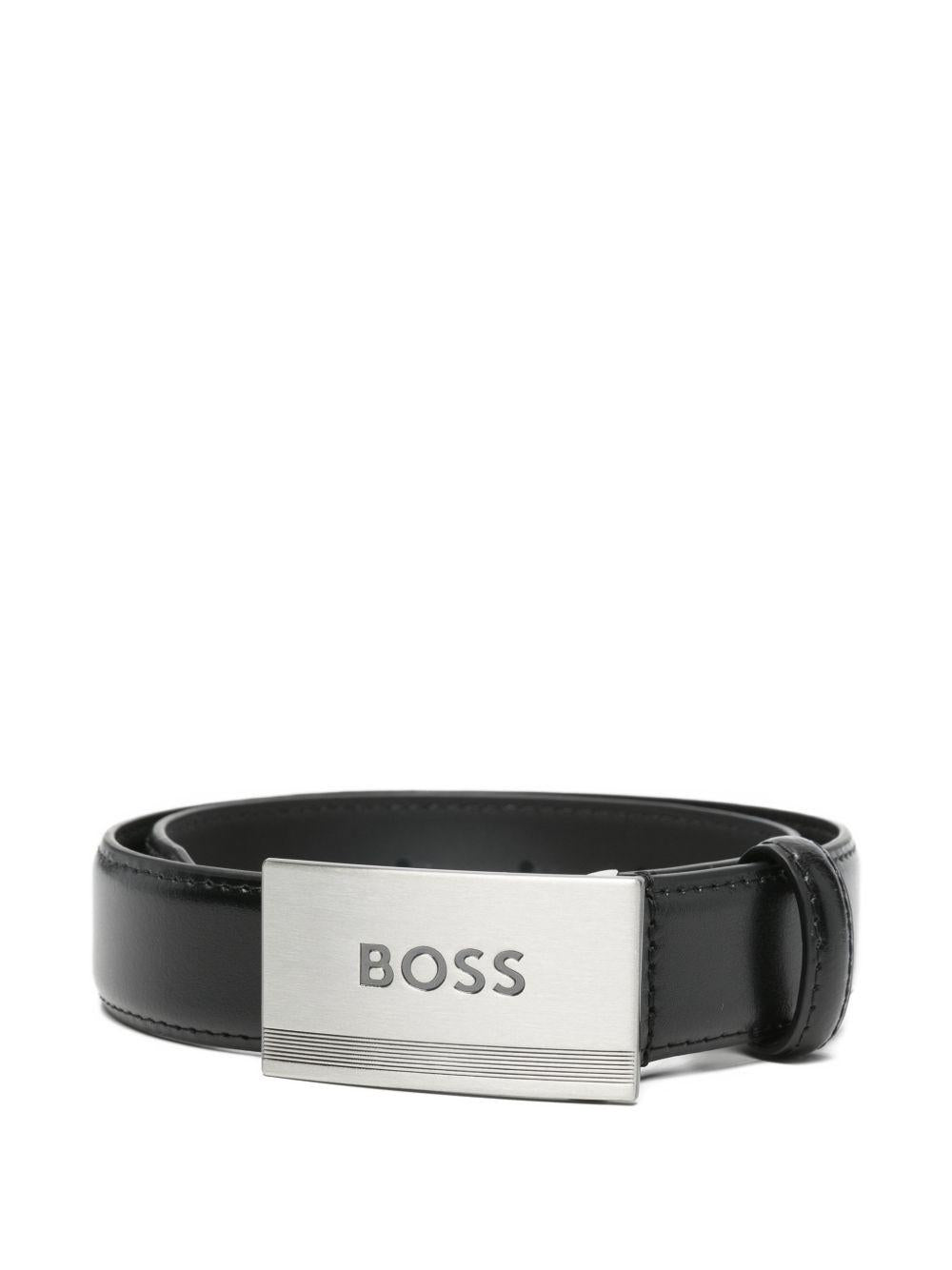 CIntura per bambino Boss Kids nera con dettaglio logo J53150 09B BOSS KIDS