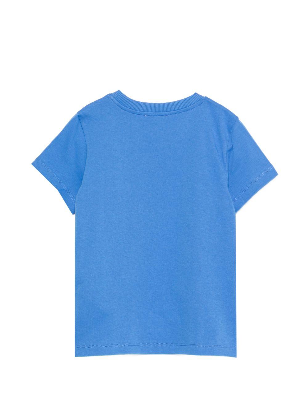 T-shirt per bambini Moschino Kids azzurra con stampa Teddy Bear HWM058LAA01 40630 MOSCHINO KIDS