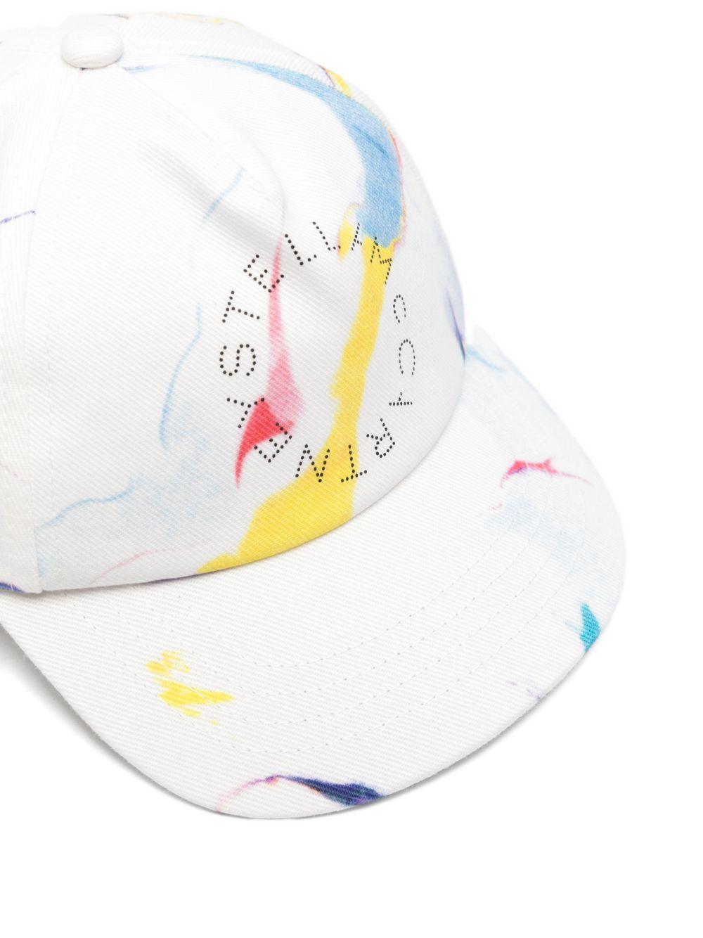 Berretto per bambino Stella McCartney Kids bianco con stampa baseball TY0B67 Z3474 101MC STELLA McCARTNEY KIDS