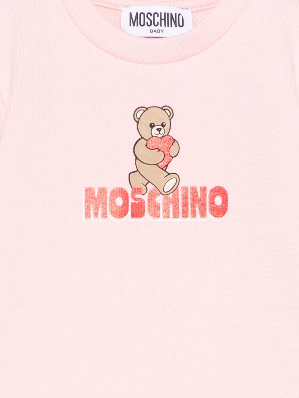 Abito per neonata Moschino Kids rosa con stampa orsetto MAV0C9LCA52 50209 MOSCHINO KIDS
