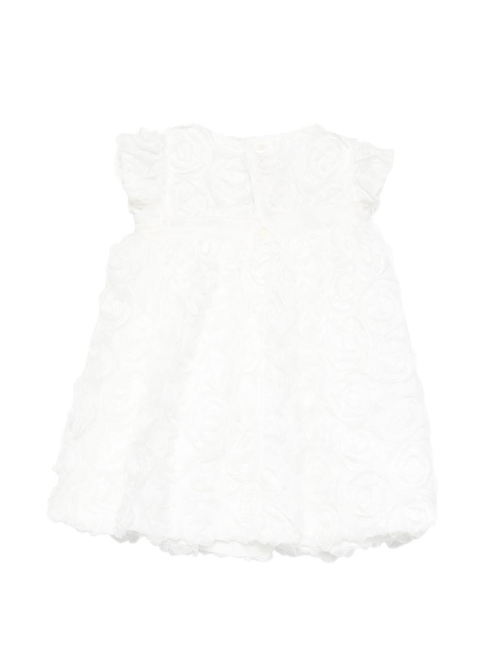 Abito per neonata La Stupenderia bianco con dettagli floreali 2CCAB66 X04 LA STUPENDERIA