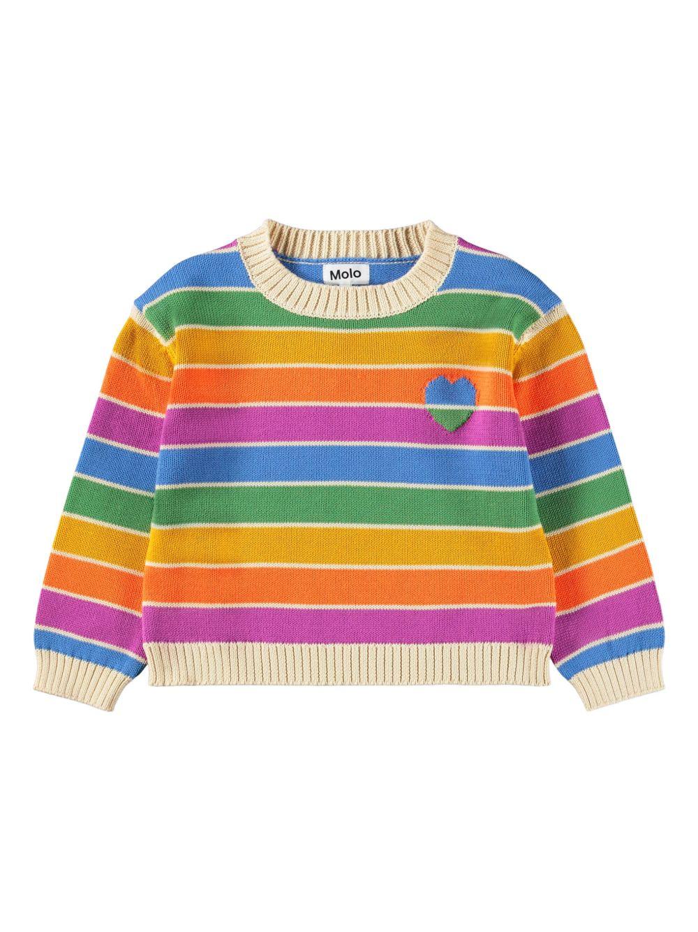 Maglione per bambina Molo multicolore con motivo a righe 2S26K201 9827 MOLO