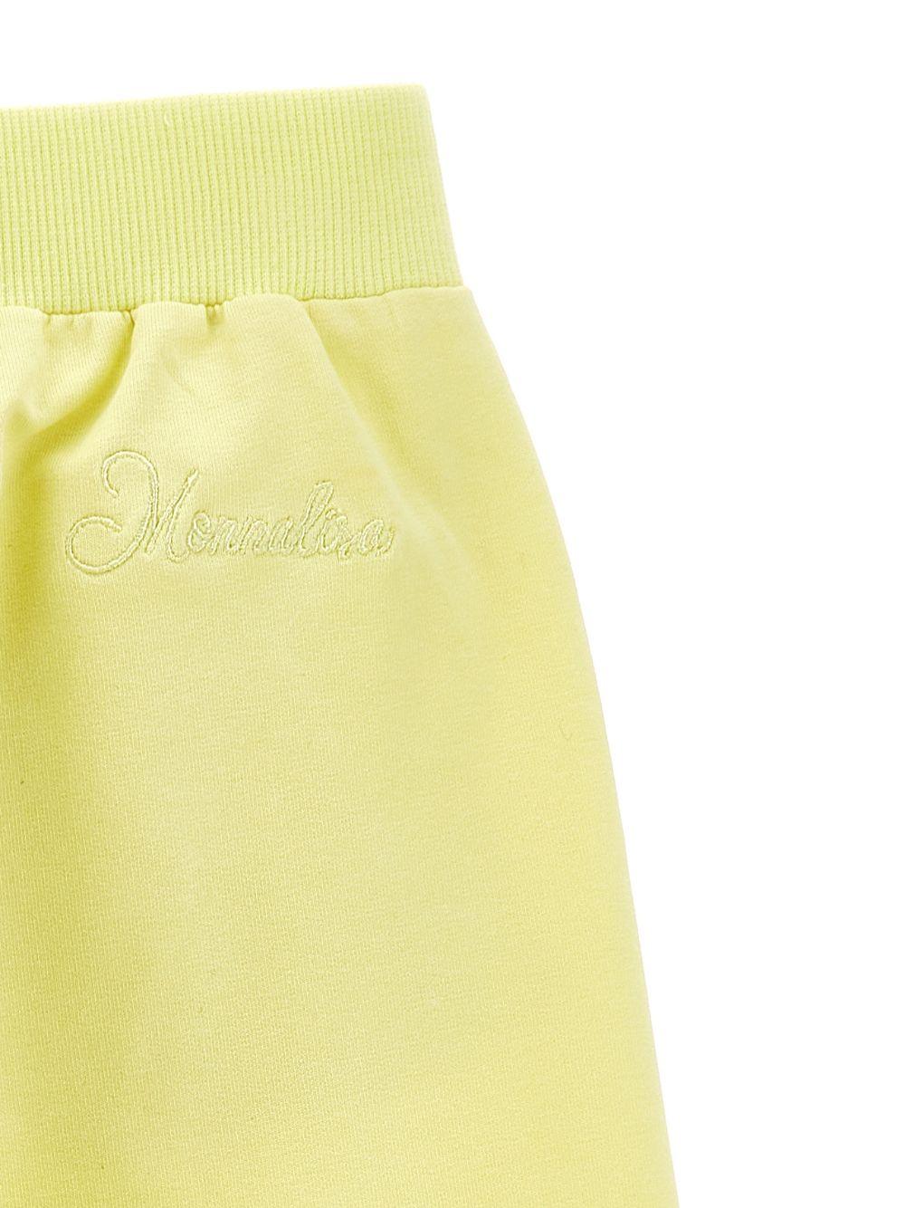 Pantaloni per bambina Monnalisa giallo con orlo con coulisse 17G400 7014 0014 MONNALISA