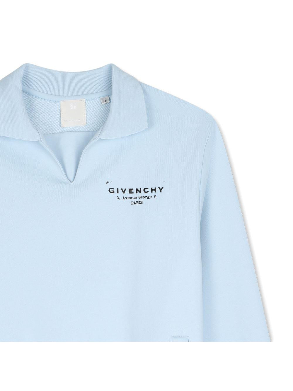 T-shirt per bambino Givenchy Kids azzurra con colletto polo H31096 77L GIVENCHY KIDS