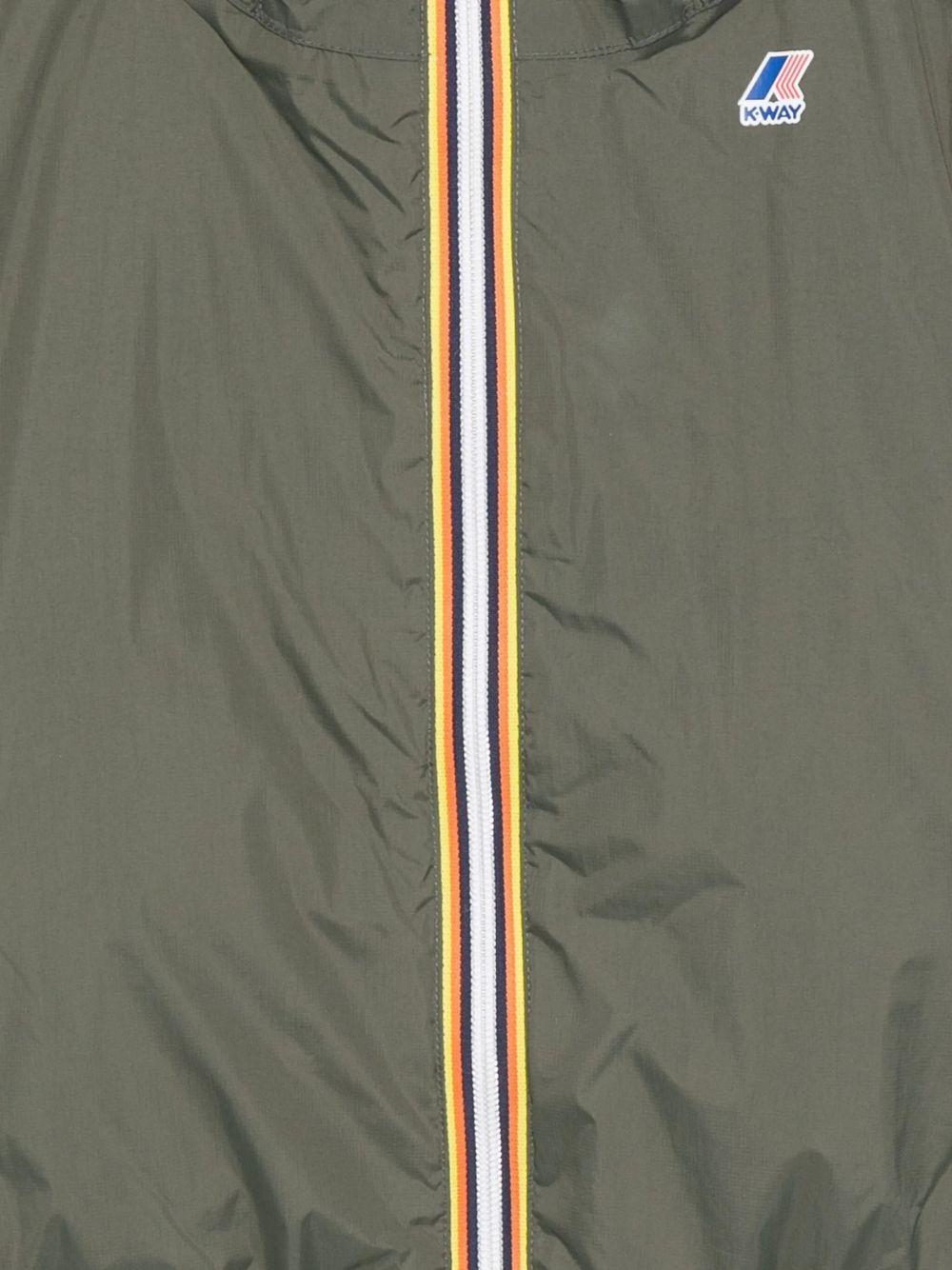 Impermeabile per bambina K Way Kids P. Le Vrai Claude 4.0 verde militare con cappuccio - Rubino Kids