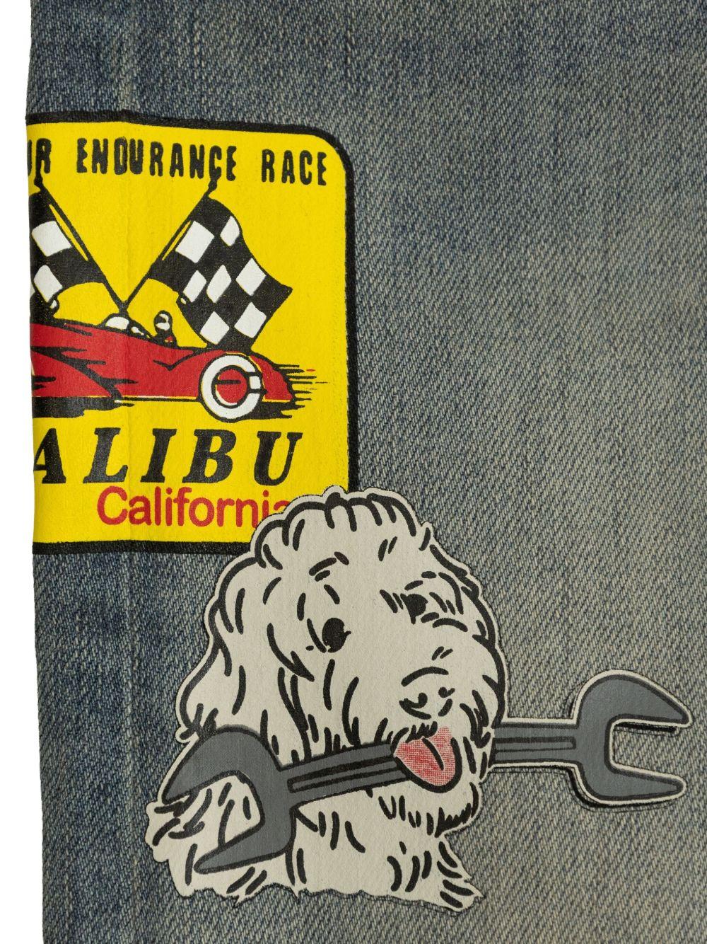 Jeans a gamba ampia per bambino Amiri Kids blu con applicazione - Rubino Kids