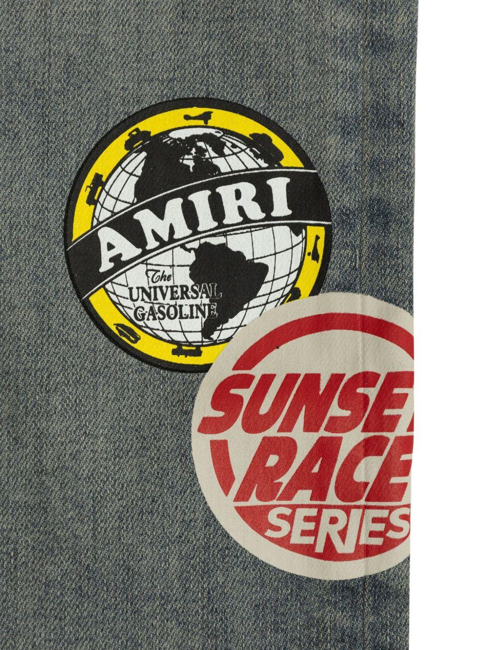 Jeans a gamba ampia per bambino Amiri Kids blu con applicazione - Rubino Kids