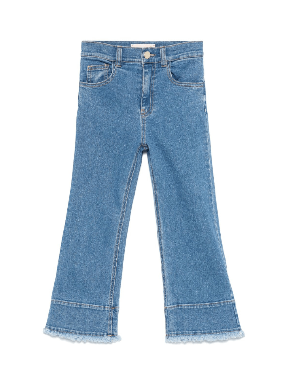 Jeans con frange per bambina Elisabetta Franchi La Mia Bambina blu con passanti - Rubino Kids
