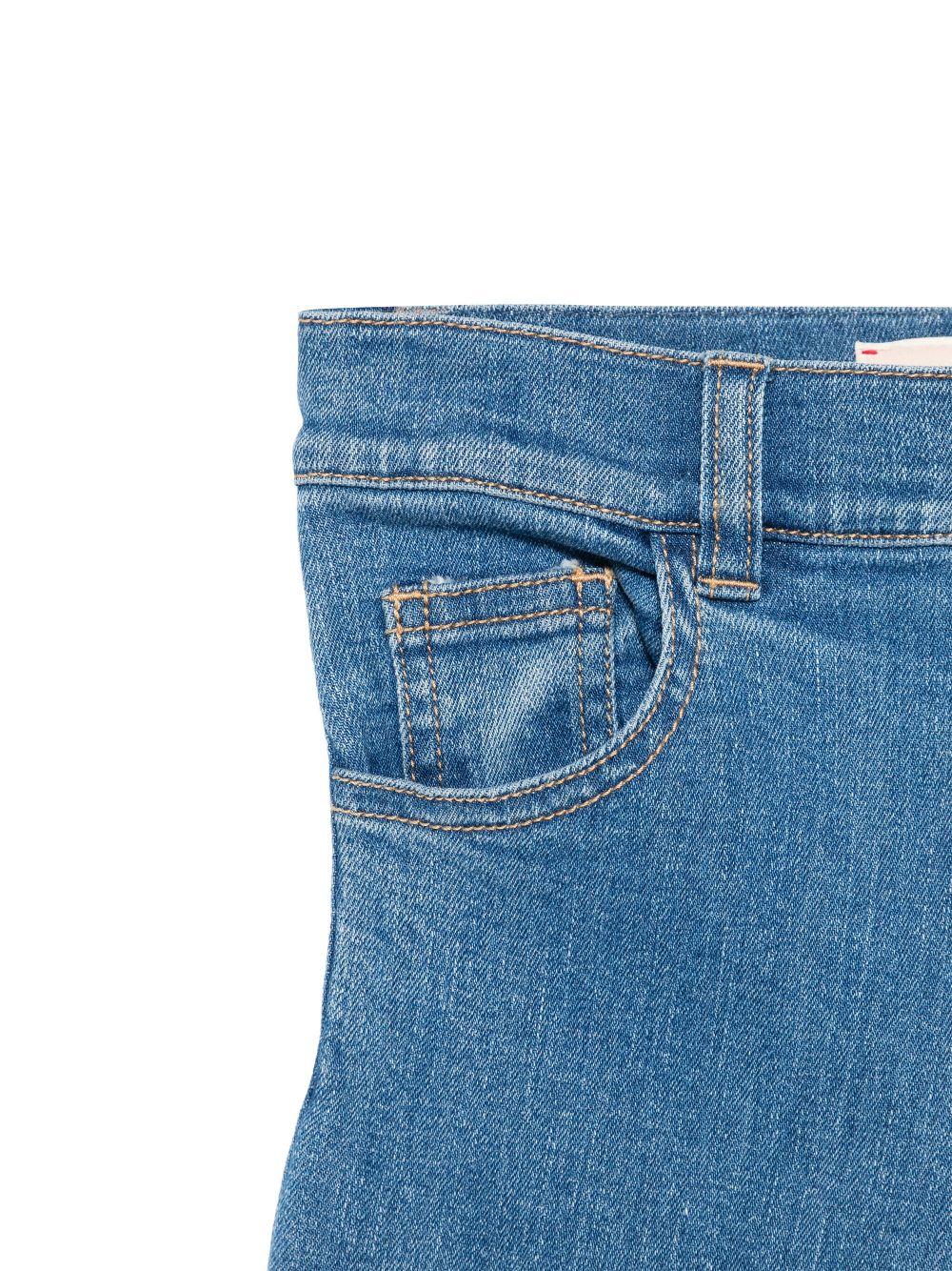 Jeans con frange per bambina Elisabetta Franchi La Mia Bambina blu con passanti - Rubino Kids