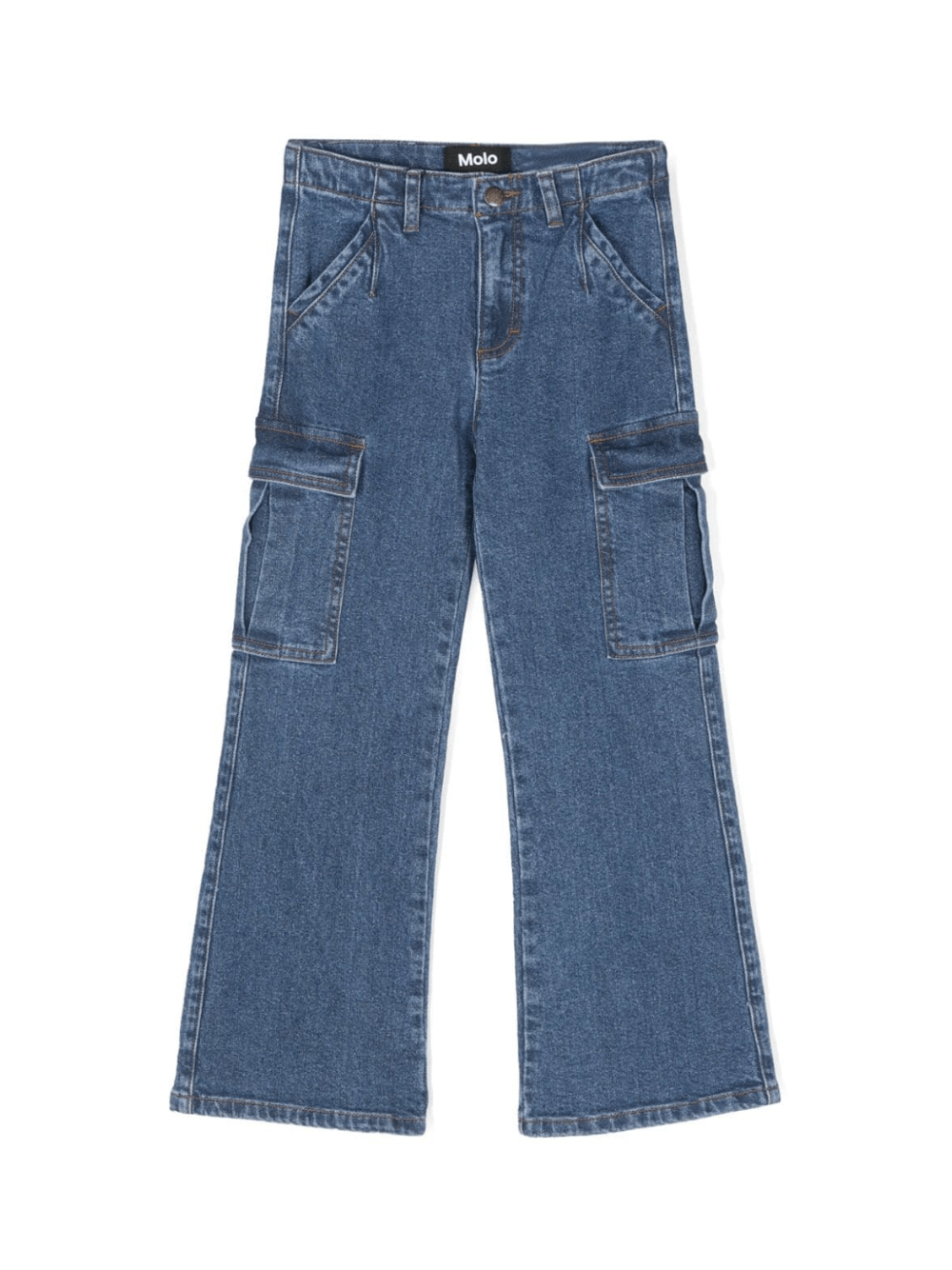Jeans dritti Addy per bambina Molo blu con passanti - Rubino Kids