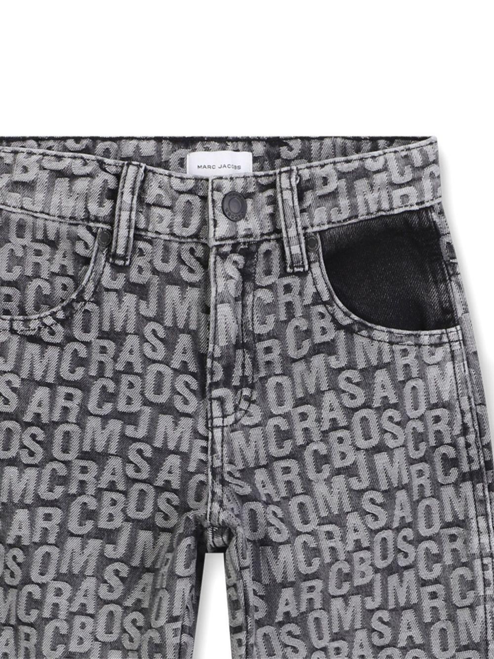 Jeans dritti per bambino The Marc Jacobs Kids grigio con logo - Rubino Kids