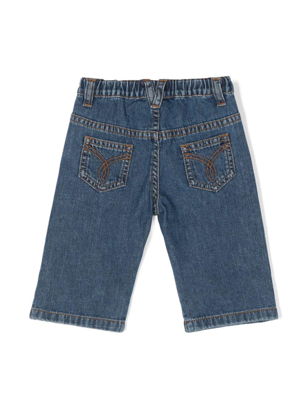 Jeans in cotone con placca Medusa - Rubino Kids