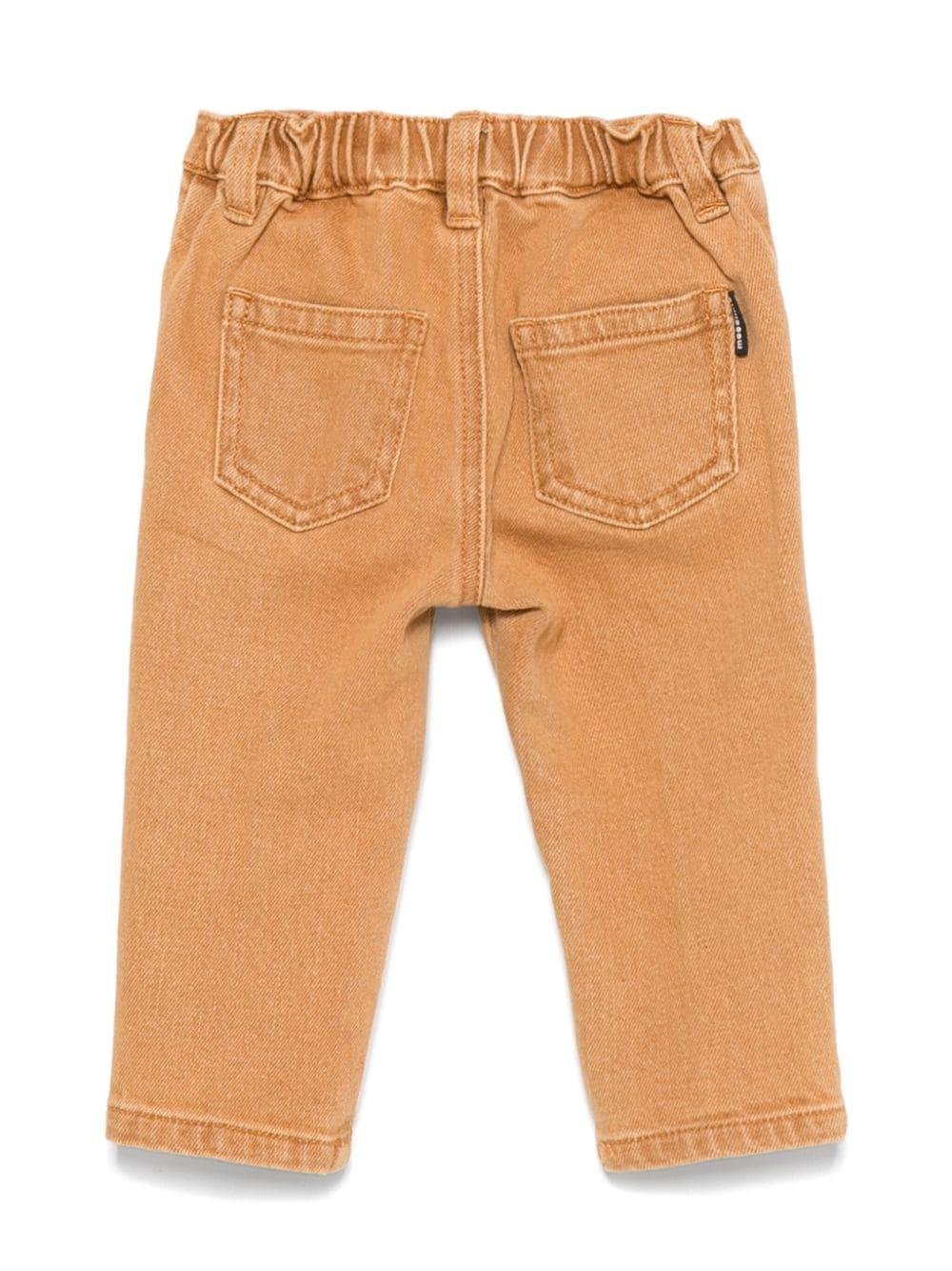 Jeans Leo Teddy per neonato Moschino Kids beige con passanti per cintura - Rubino Kids