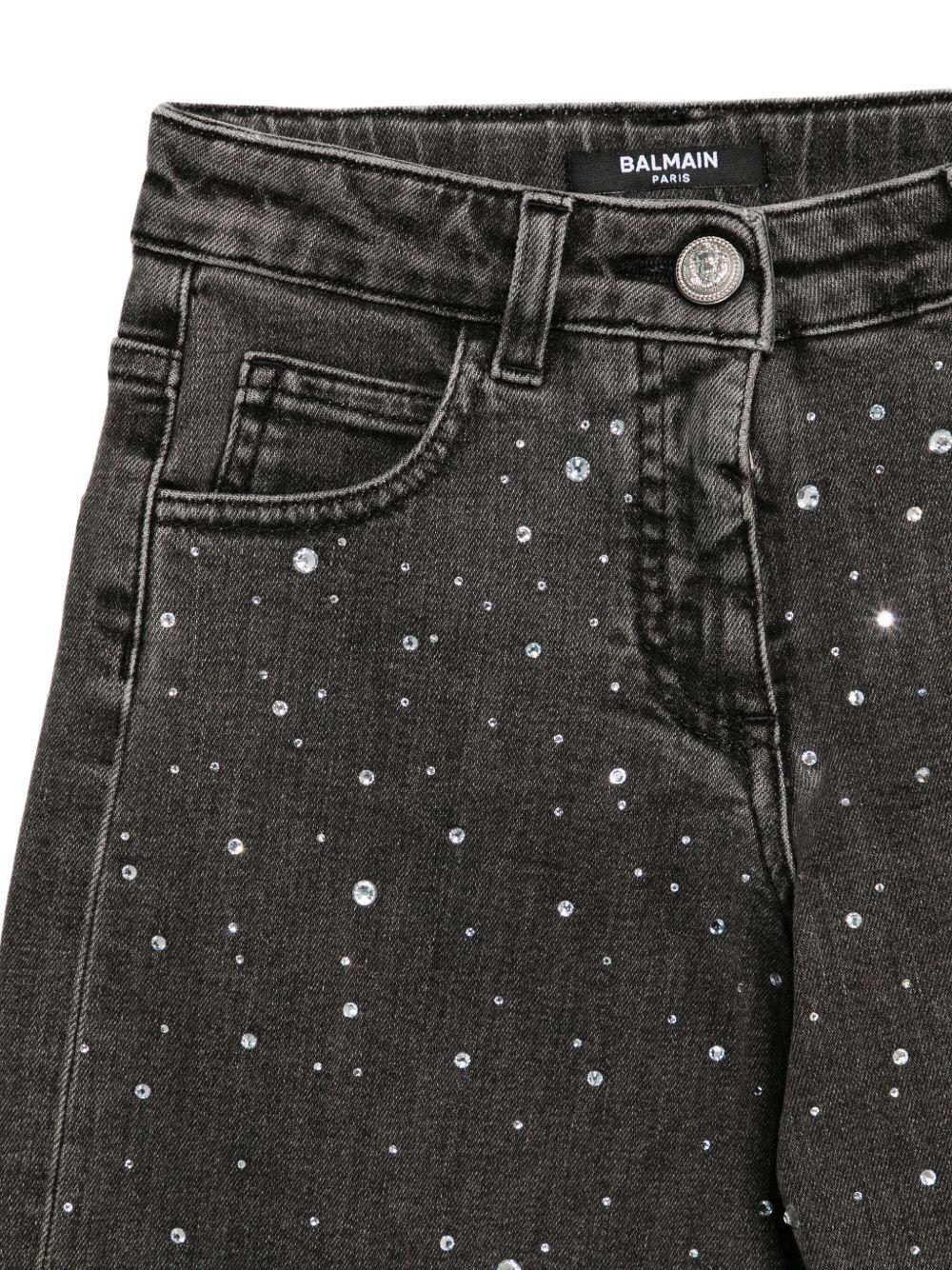 Jeans per bambina Balmain Kids neri a gamba dritta - Rubino Kids