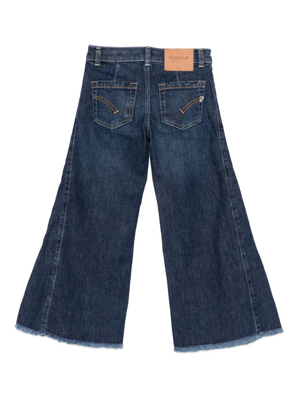 Jeans per bambina Dondup Kids denim con orli sfrangiati - Rubino Kids
