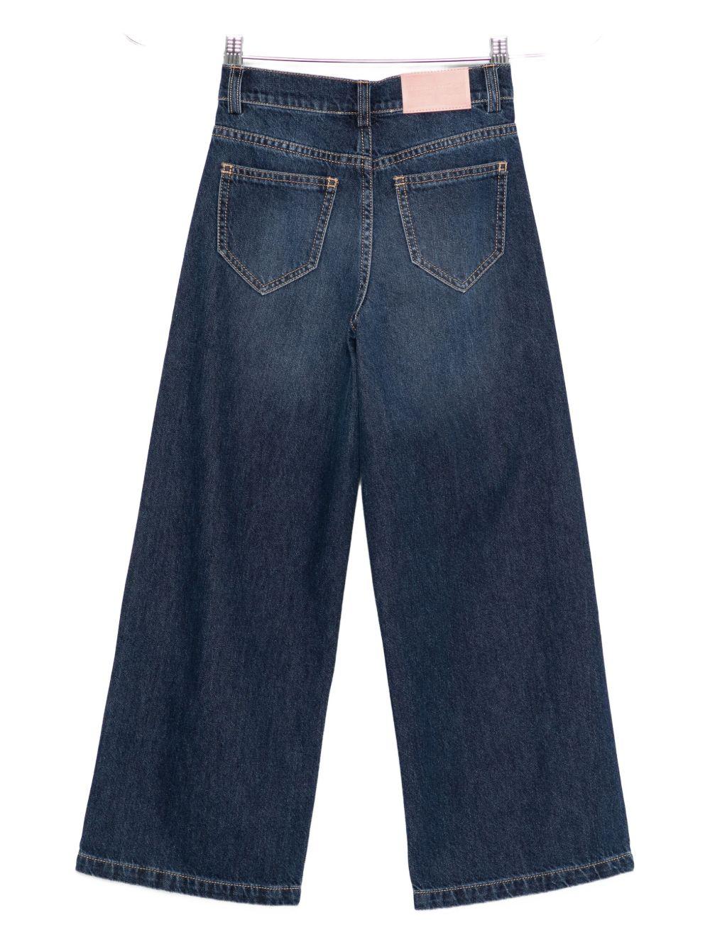 Jeans per bambina Elisabetta Franchi La Mia Bambina denim con stampa logo - Rubino Kids