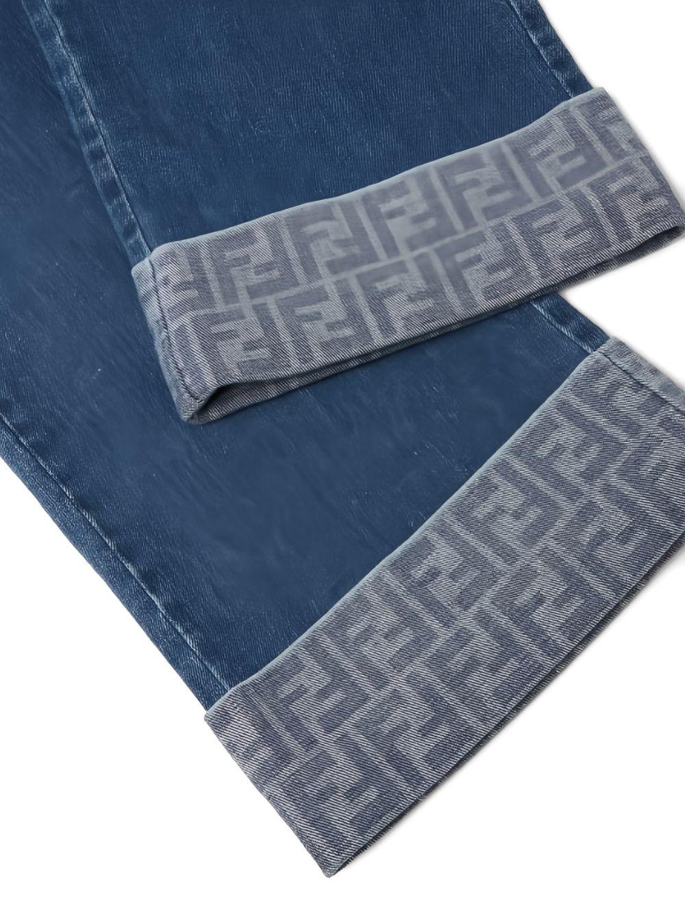 Jeans per bambina Fendi Kids blu a gamba ampia - Rubino Kids