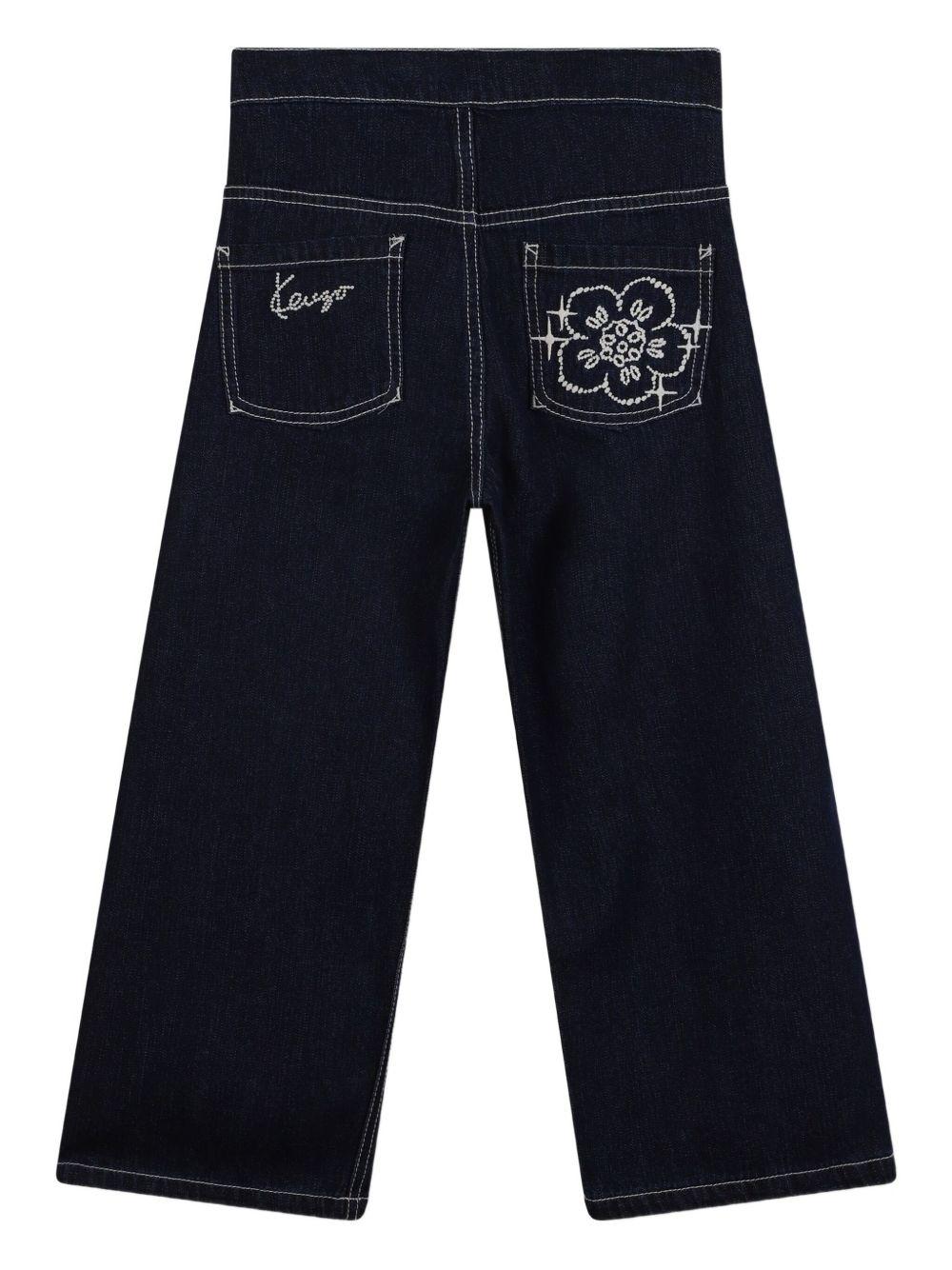 Jeans per bambina Kenzo Kids in denim con pieghe - Rubino Kids