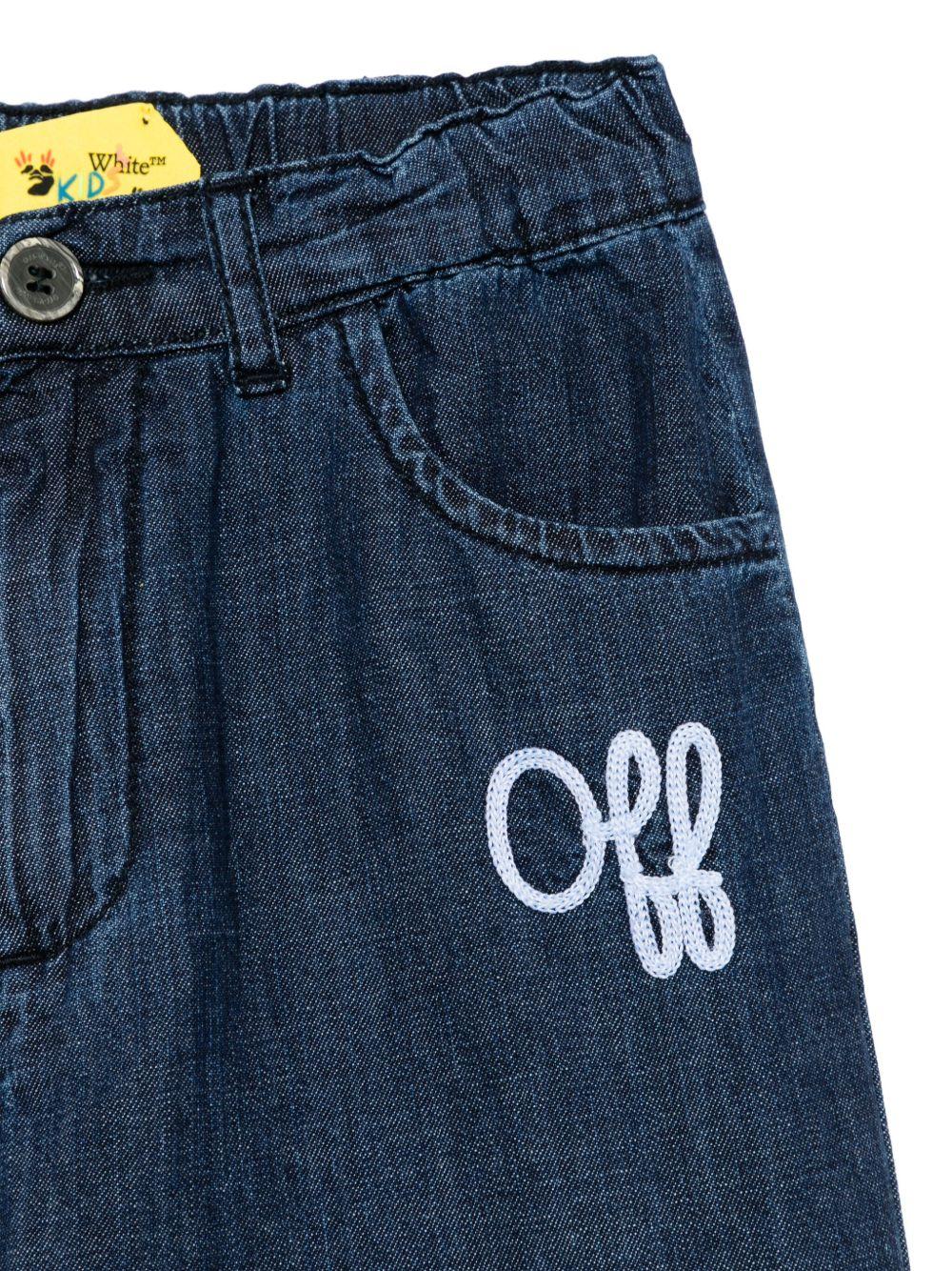 Jeans per bambina Off - White Kids denim con elastico posteriore in vita - Rubino Kids