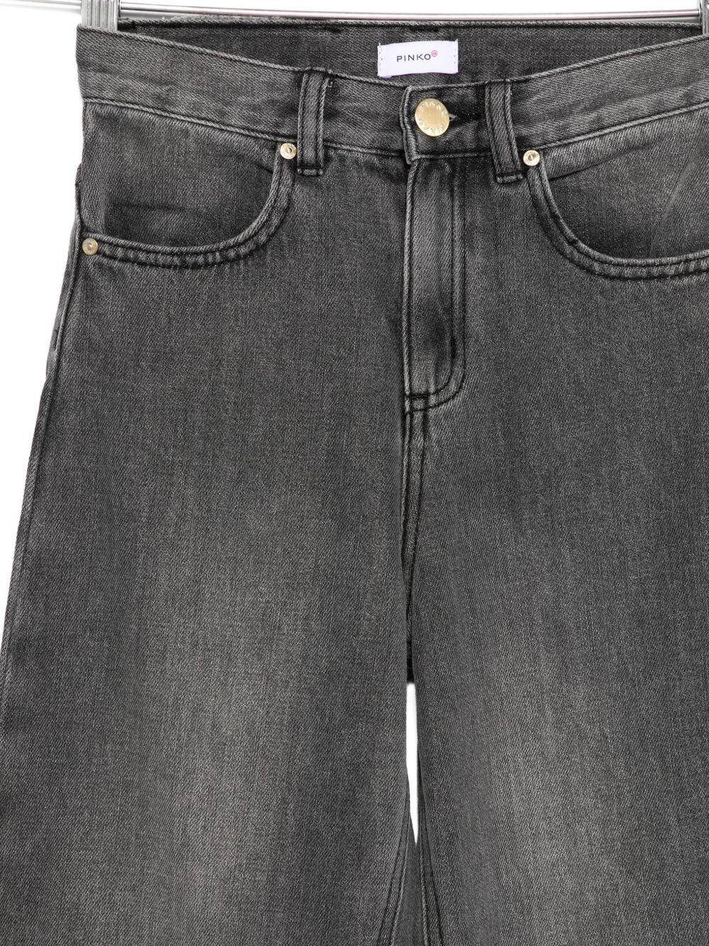 Jeans per bambina Pinko Kids grigi con logo sul lato posteriore - Rubino Kids