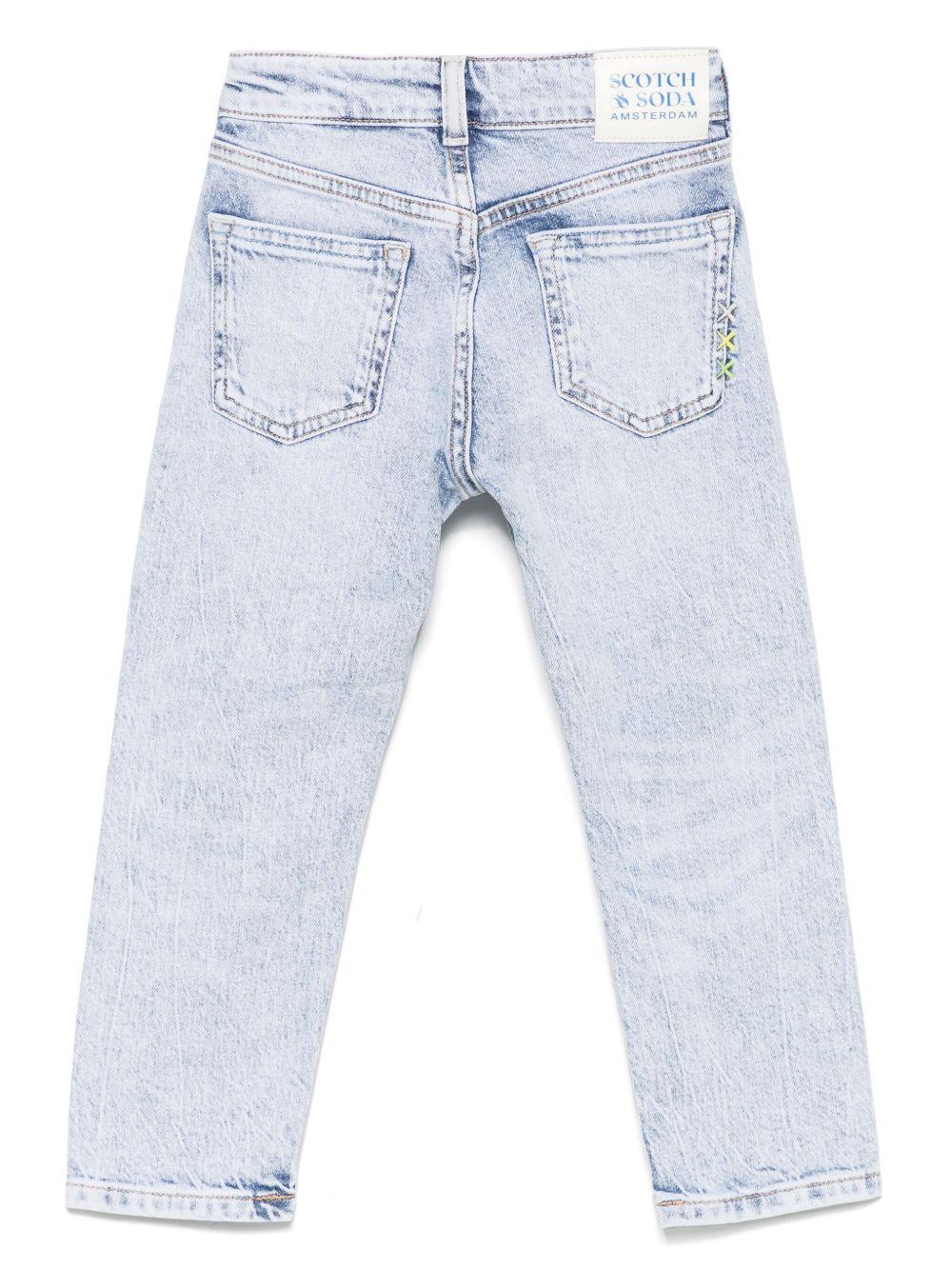 Jeans per bambina Scotch & Soda Kids in denim con applicazione logo - Rubino Kids