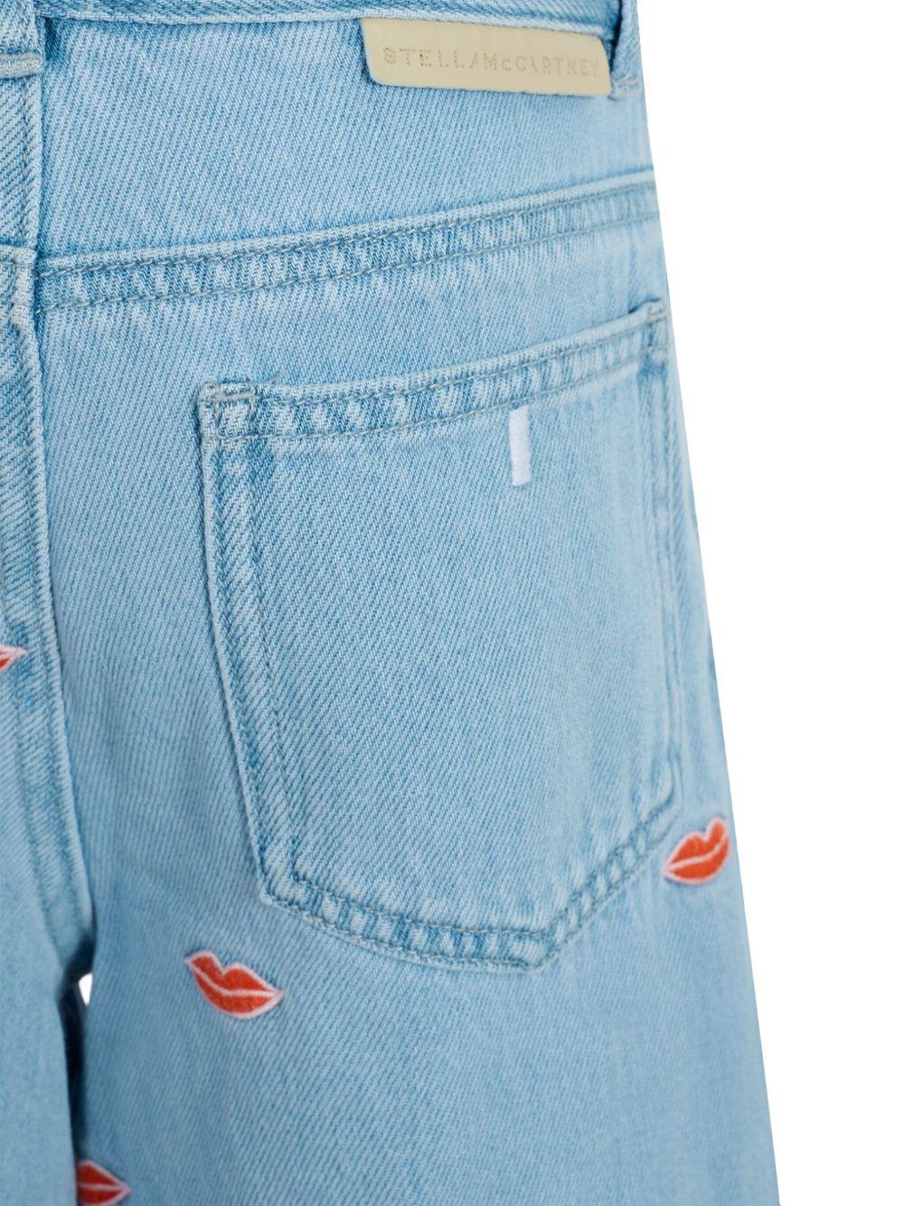Jeans per bambina Stella McCartney Kids in denim con gamba larga - Rubino Kids