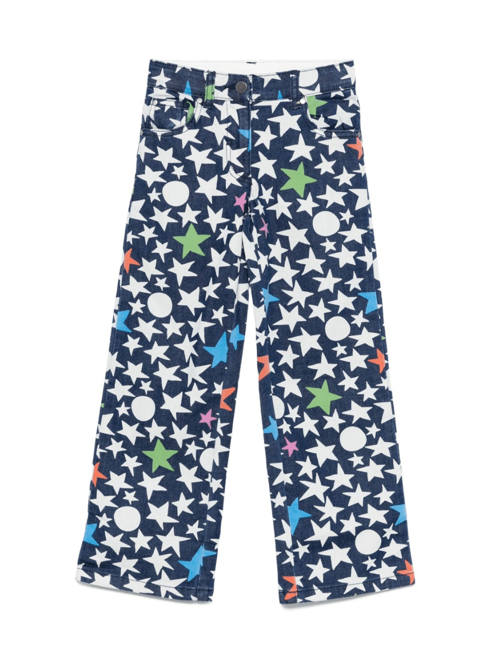 Jeans per bambina Stella McCartney Kids in denim con stelle all - over - Rubino Kids