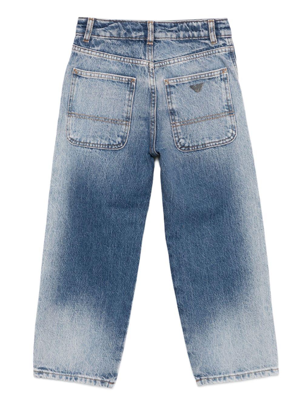 Jeans per bambino Emporio Armani Kids denim con lavaggio sfumato - Rubino Kids