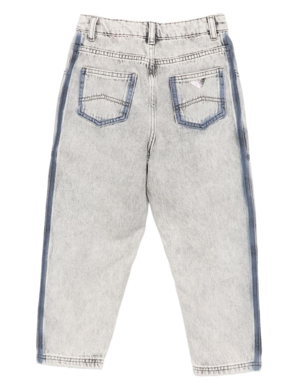 Jeans per bambino Emporio Armani Kids denim con righe laterali - Rubino Kids