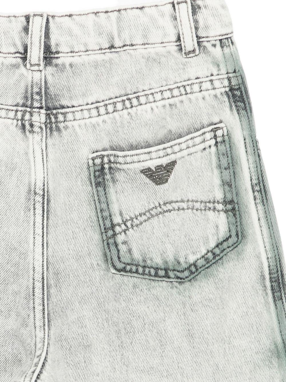Jeans per bambino Emporio Armani Kids grigio con placca logo - Rubino Kids