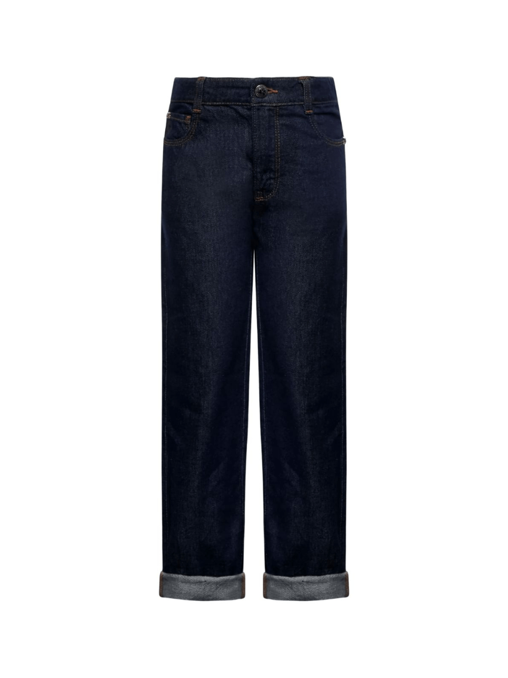 Jeans per bambino John Richmond Junior blu in denim con risvolto - Rubino Kids