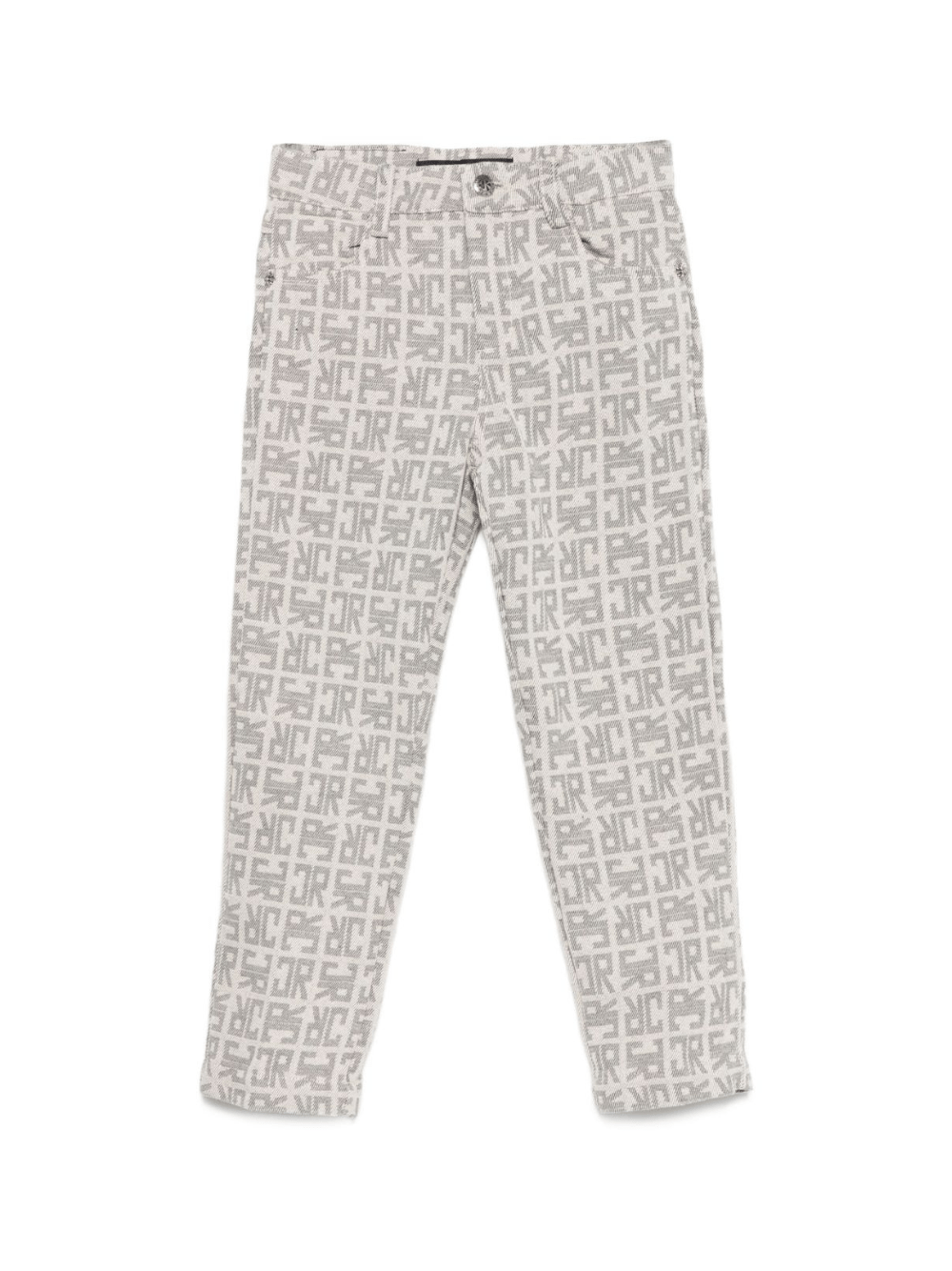 Jeans per bambino John Richmond Junior grigio chiaro con stampa logo - Rubino Kids