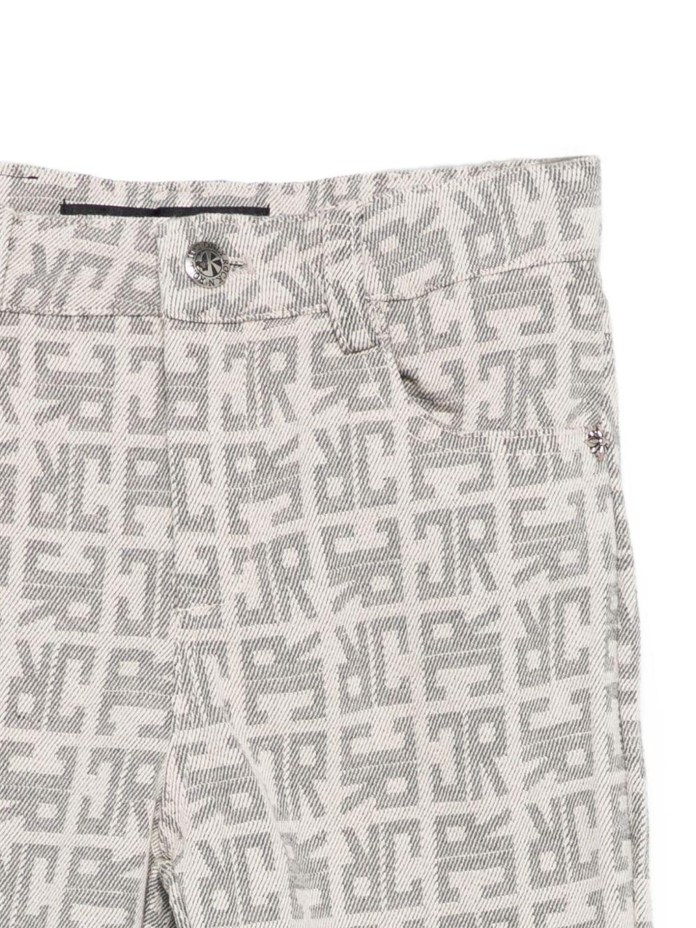 Jeans per bambino John Richmond Junior grigio chiaro con stampa logo - Rubino Kids