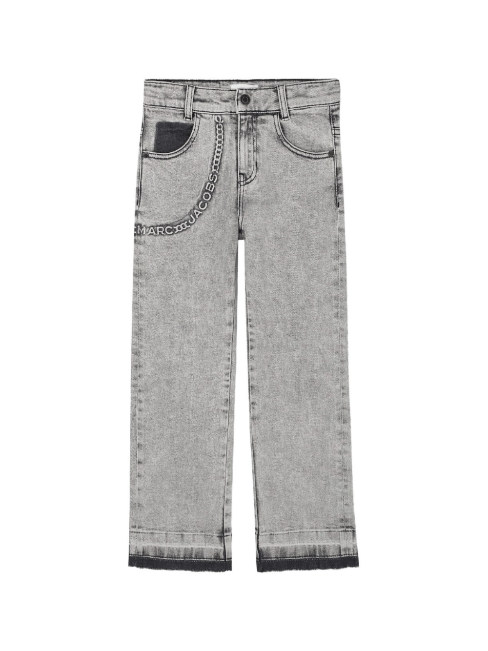 Jeans per bambino Marc Jacobs Kids grigi con stampa logo - Rubino Kids