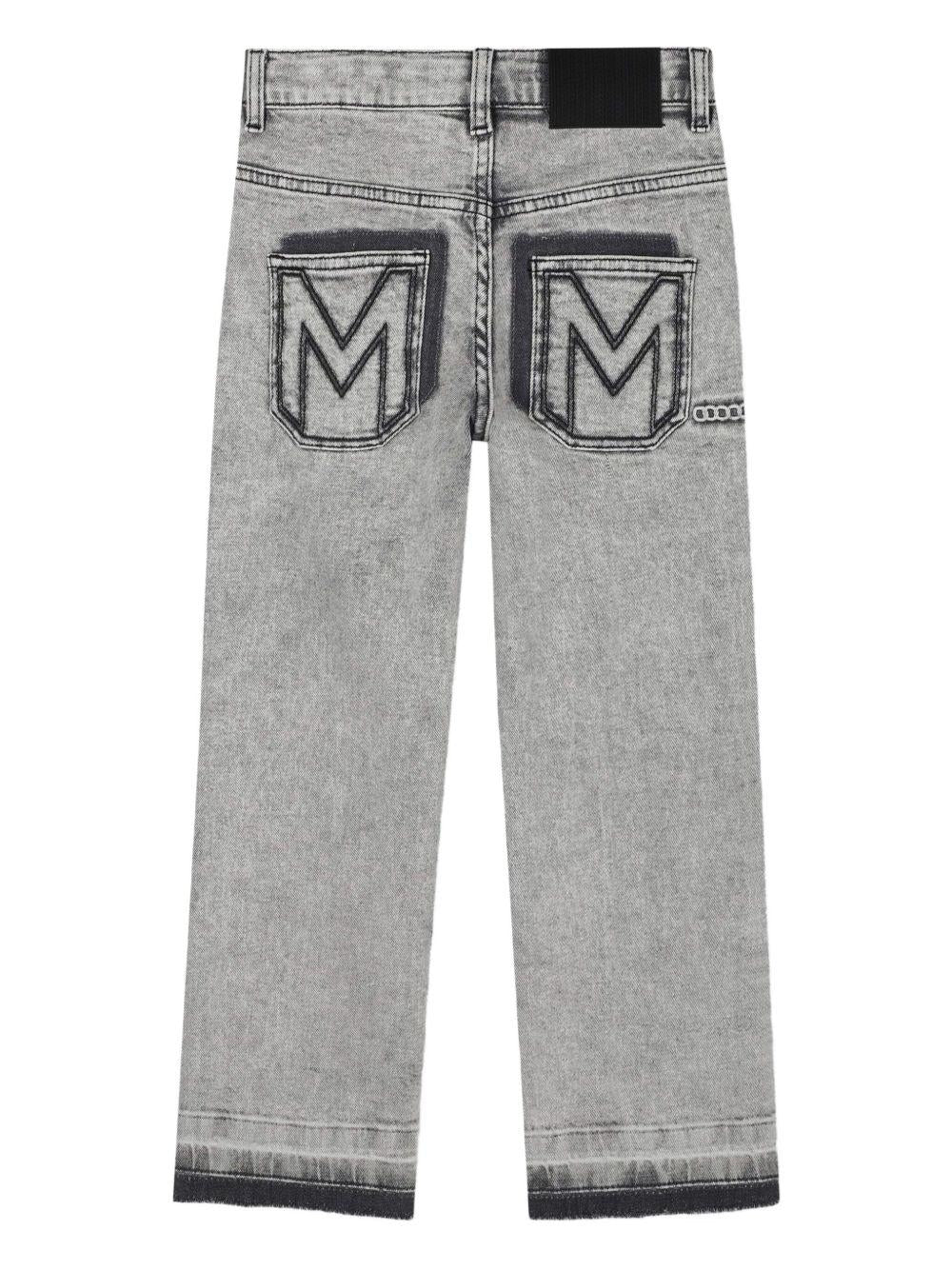 Jeans per bambino Marc Jacobs Kids grigi con stampa logo - Rubino Kids