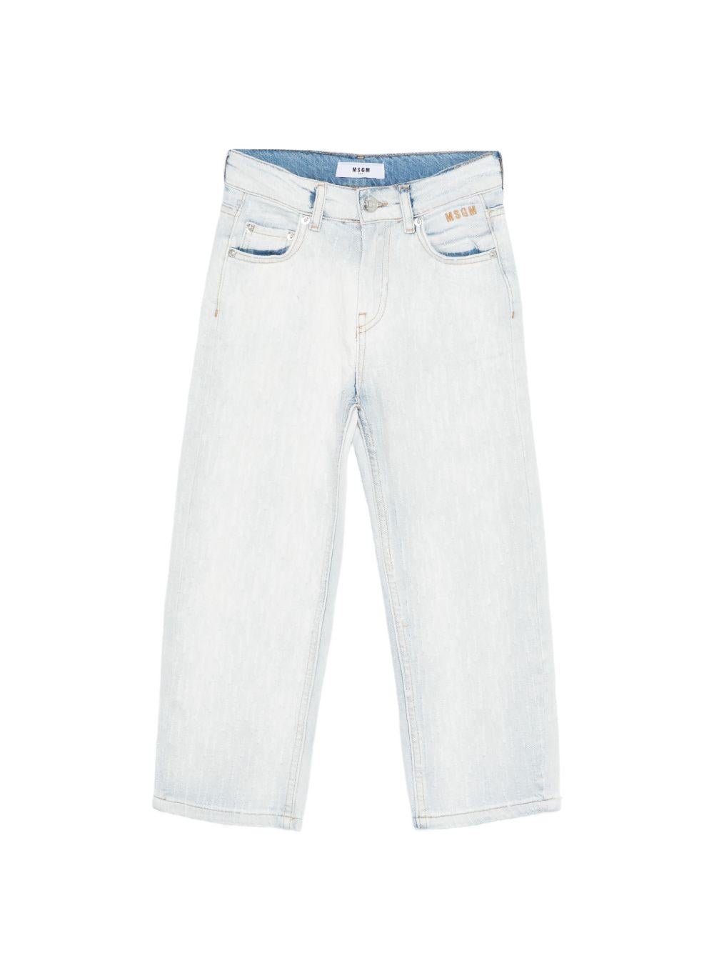 Jeans per bambino MSGM Kids denim con logo - Rubino Kids