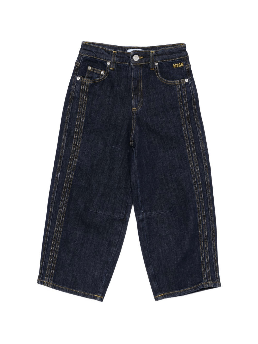 Jeans per bambino MSGM Kids denim con logo ricamato - Rubino Kids