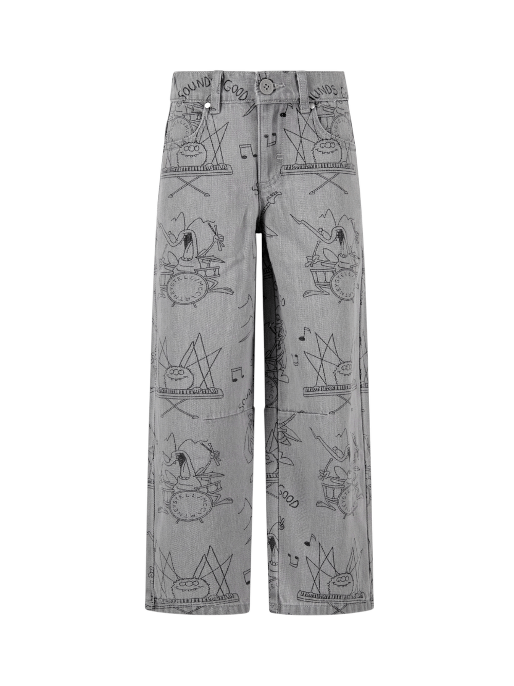 Jeans per bambino Stella McCartney Kids grigi con stampa grafica - Rubino Kids