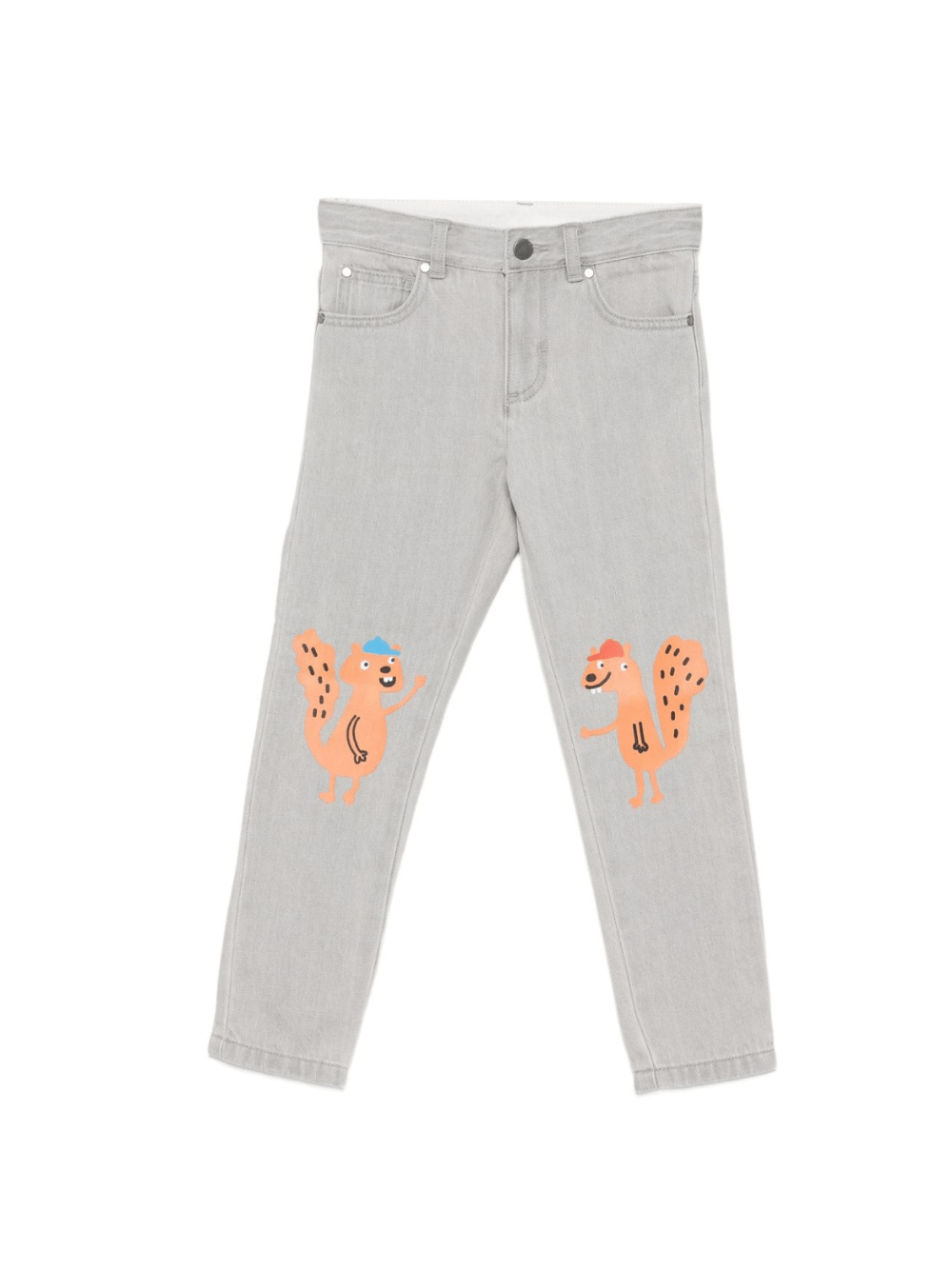Jeans per bambino Stella McCartney Kids grigio con stampa scoiattolo - Rubino Kids