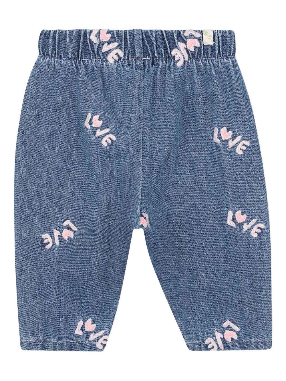 Jeans per neonata Billieblush denim con motivo Love all - over - Rubino Kids