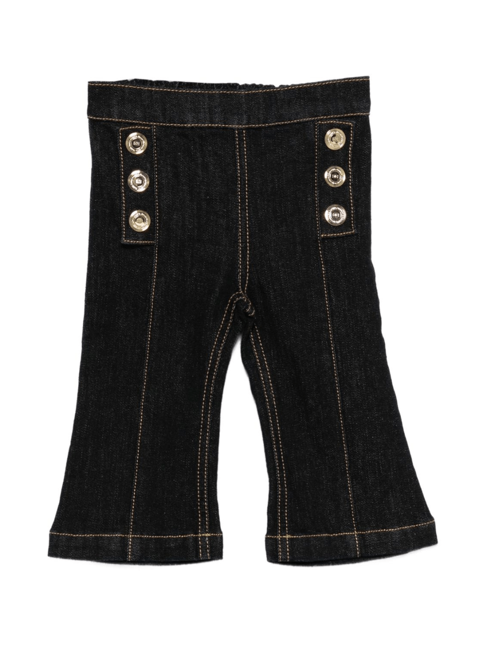 Jeans per neonata Elisabetta Franchi La Mia Bambina in denim con bottoni - Rubino Kids