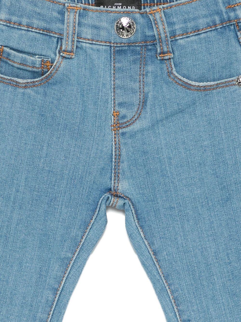 Jeans per neonato John Richmond Junior in denim con logo sul retro - Rubino Kids