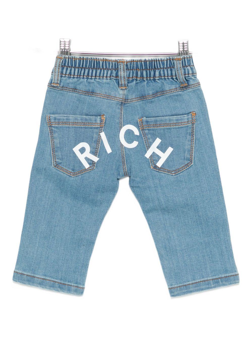 Jeans per neonato John Richmond Junior in denim con logo sul retro - Rubino Kids