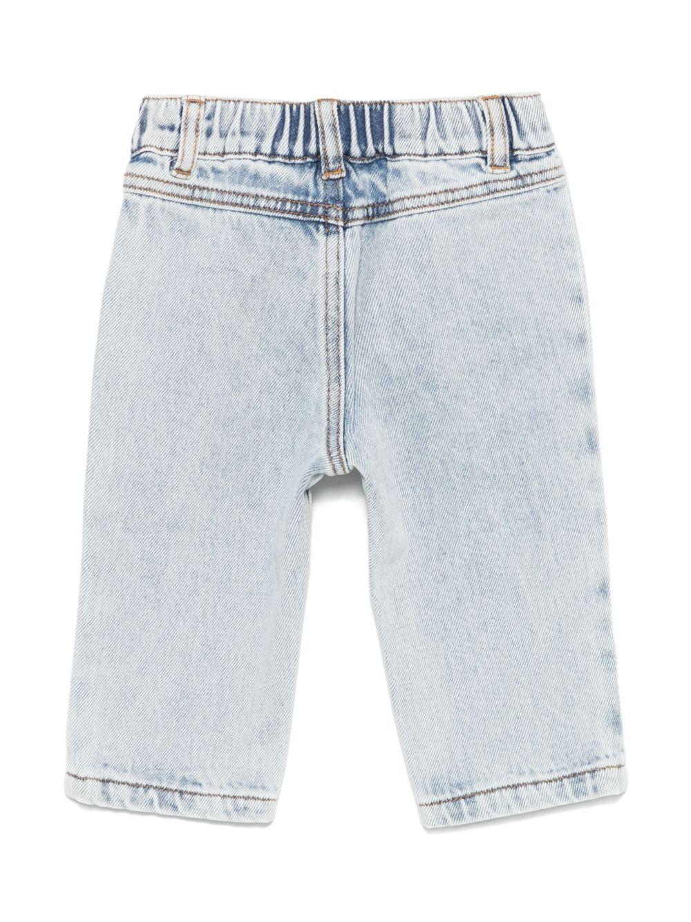 Jeans per neonato Moschino Kids denim con vita elasticizzata - Rubino Kids