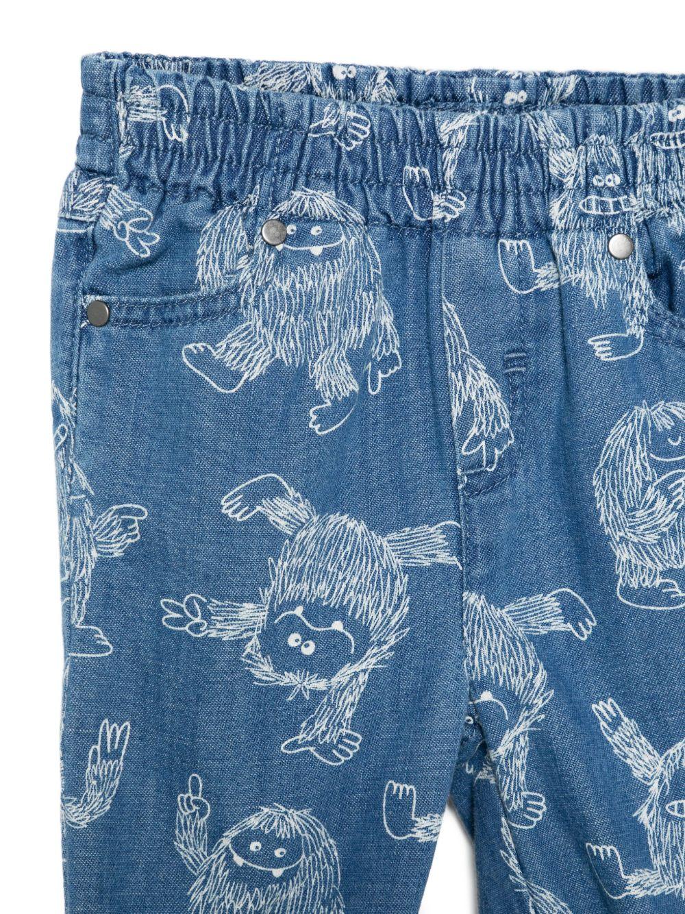 Jeans per neonato Stella McCartney Kids in denim con ricamo all - over - Rubino Kids