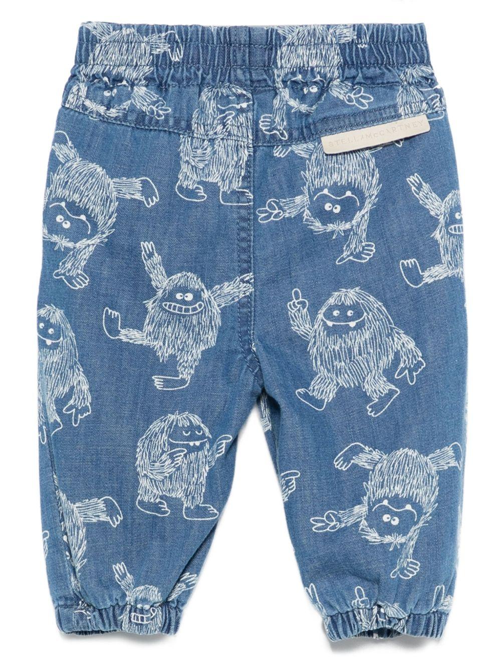 Jeans per neonato Stella McCartney Kids in denim con ricamo all - over - Rubino Kids