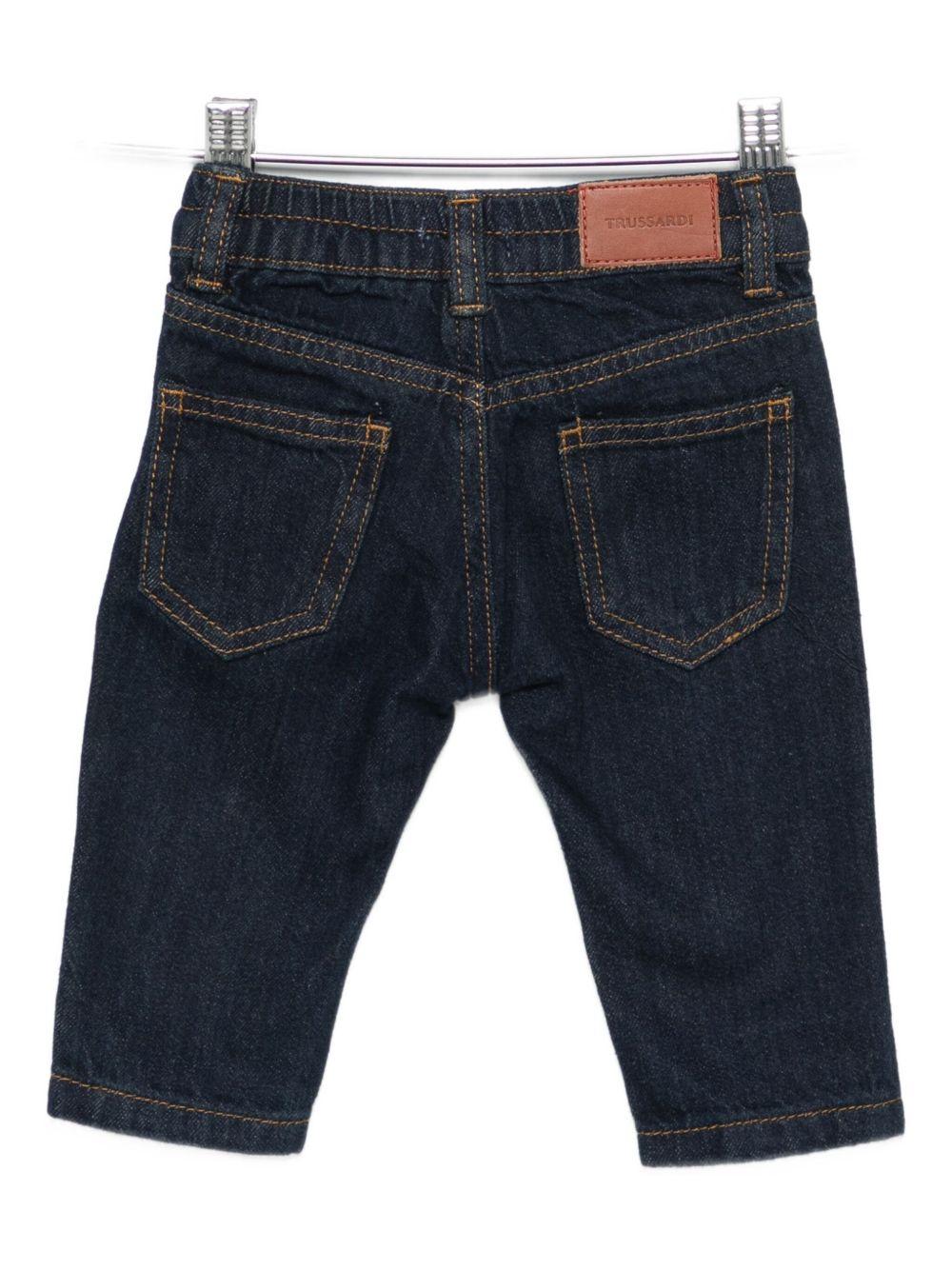 Jeans per neonato Trussardi Junior blu con cuciture a contrasto - Rubino Kids