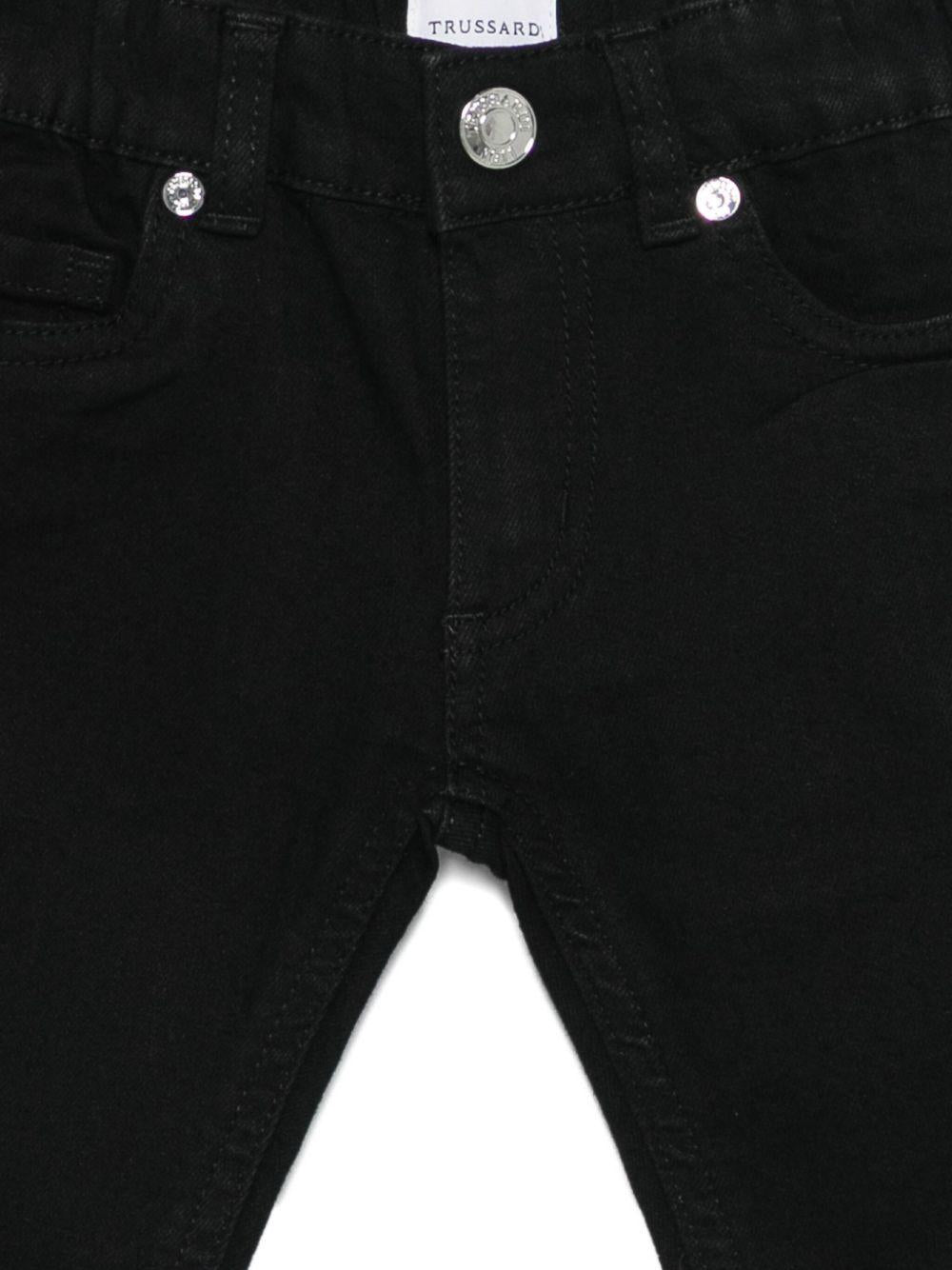 Jeans per neonato Trussardi Junior nero con cintura elasticizzata - Rubino Kids
